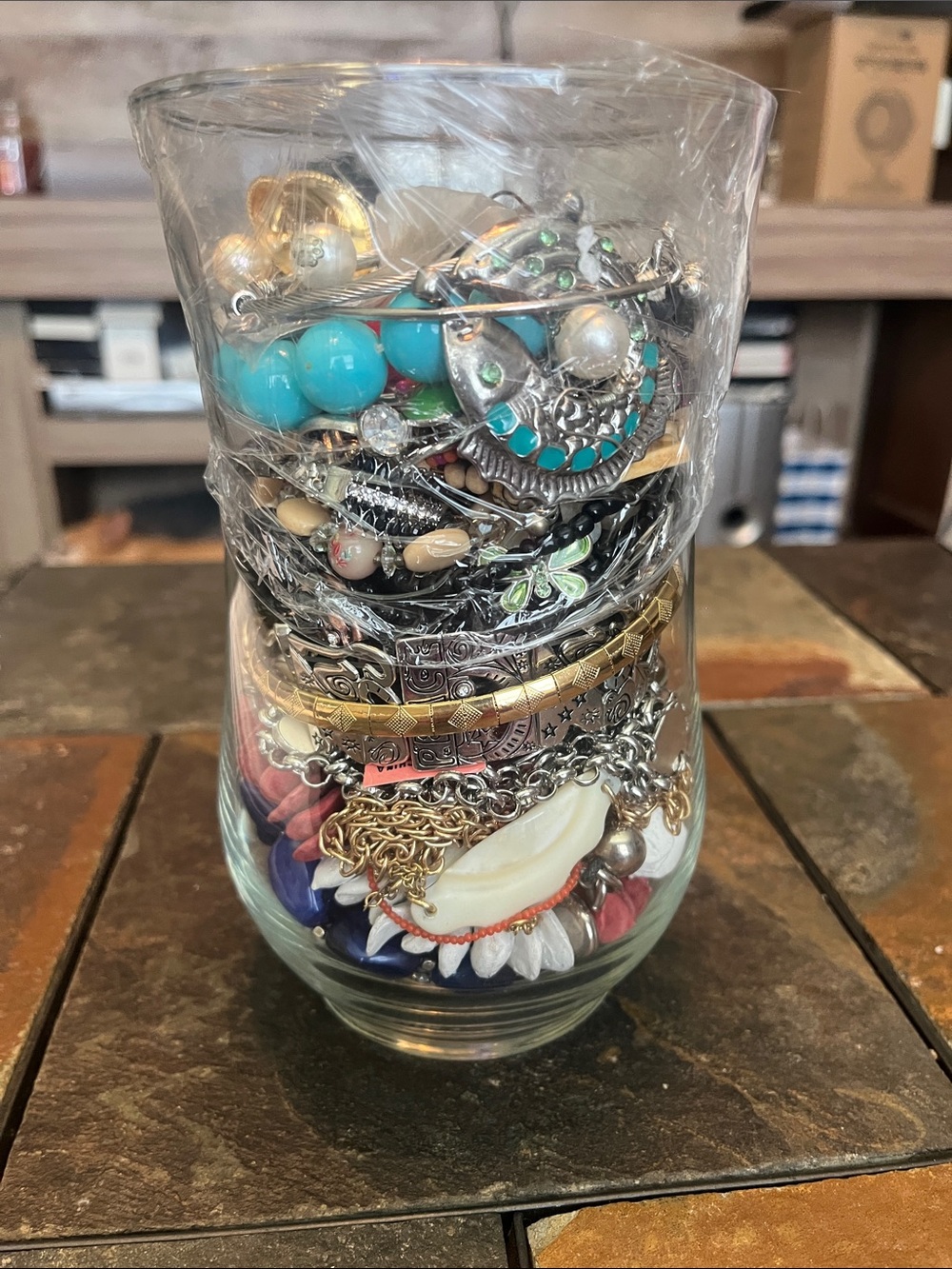 Mixed Costume Jewelry Stack with Turquoise Accents 3.0 lbs